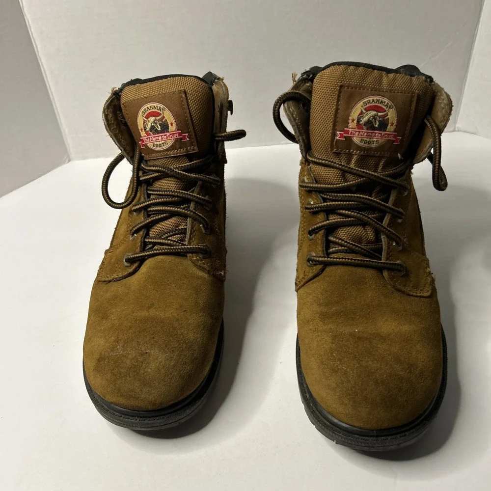 Brahma Men's Size 7 1/2 W Suede Leather Waterproof Work Boots